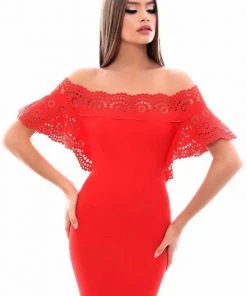 Formal Gowns Tarik Ediz - 50347 Laser-Cut Batwing Sleeve Off Shoulder Mermaid Gown 8 Formal Gowns Tarik Ediz - 50347 Laser-Cut Batwing Sleeve Off Shoulder Mermaid Gown