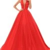 Tarik Ediz - 50401 Illusion Plunging Neck Satin Ballgown