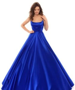 Tarik Ediz - 50403 Strappy Back Sleeveless Satin Ballgown 11 Tarik Ediz - 50403 Strappy Back Sleeveless Satin Ballgown