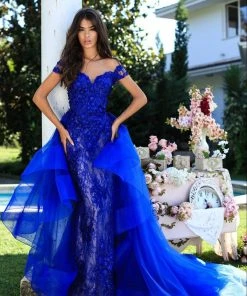 Formal Gowns Tarik Ediz - 50410 Floral Embroidered Fitted Dress With Overskirt 15 Formal Gowns Tarik Ediz - 50410 Floral Embroidered Fitted Dress With Overskirt