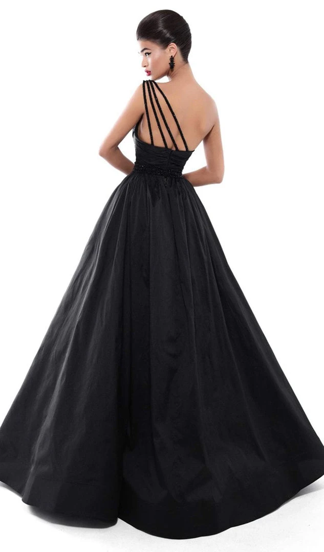 Tarik Ediz - 50435 Lace Embroidered Taffeta Gown With Overskirt Formal Gowns 4 Tarik Ediz - 50435 Lace Embroidered Taffeta Gown With Overskirt Formal Gowns
