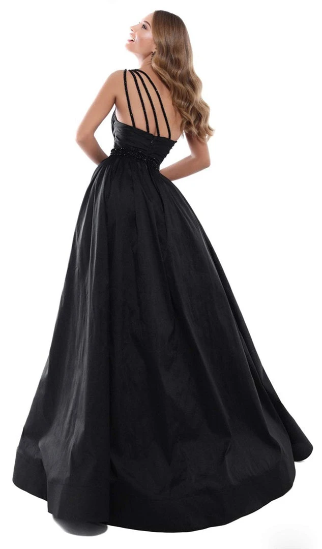 Tarik Ediz - 50435 Lace Embroidered Taffeta Gown With Overskirt Formal Gowns 7 Tarik Ediz - 50435 Lace Embroidered Taffeta Gown With Overskirt Formal Gowns