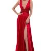 Formal Gowns Tarik Ediz - 50446 Sequined Deep V-neck A-line Dress With Train 1 Formal Gowns Tarik Ediz - 50446 Sequined Deep V-neck A-line Dress With Train