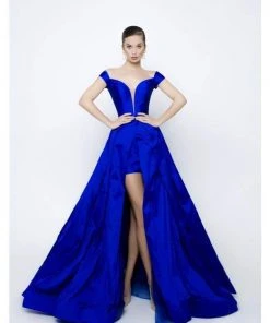 Formal Gowns Tarik Ediz - 50462 Taffeta Fabric Sweetheart Neck Ball Gown