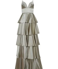 Formal Gowns Tarik Ediz - 50470 Plunging V-Neck Tiered A-Line Evening Gown 11 Formal Gowns Tarik Ediz - 50470 Plunging V-Neck Tiered A-Line Evening Gown