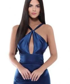 Tarik Ediz - 50471 Knotted Halter Neckline Gown Formal Gowns 10 Tarik Ediz - 50471 Knotted Halter Neckline Gown Formal Gowns