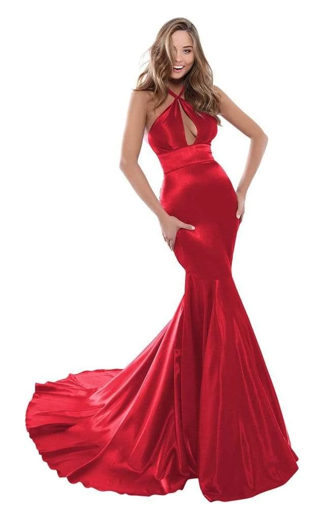 Tarik Ediz - 50471 Knotted Halter Neckline Gown Formal Gowns 7 Tarik Ediz - 50471 Knotted Halter Neckline Gown Formal Gowns