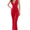 Tarik Ediz - 50482 Plunging V-Neck Open Back Jumpsuit 1 Tarik Ediz - 50482 Plunging V-Neck Open Back Jumpsuit