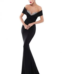 Tarik Ediz - 50487 Jeweled Bustier Off Shoulder Mermaid Gown