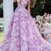 Tarik Ediz - 50491 Floral Lace Illusion Neck Ballgown Formal Gowns