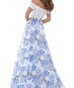 Formal Gowns Tarik Ediz - 50496 Floral Lace Plunging Off-Shoulder A-line Dress 9 Formal Gowns Tarik Ediz - 50496 Floral Lace Plunging Off-Shoulder A-line Dress