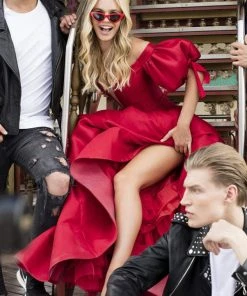 Tarik Ediz - 50531 Deep Off-Shoulder Taffeta A-line Dress Formal Gowns 11 Tarik Ediz - 50531 Deep Off-Shoulder Taffeta A-line Dress Formal Gowns