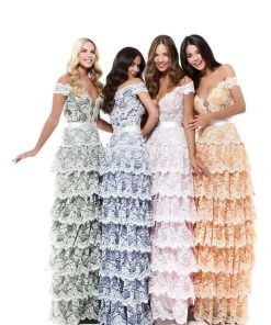 Tarik Ediz - 50544 Allover Lace Multi-Layered Skirt Long Formal Dress 11 Tarik Ediz - 50544 Allover Lace Multi-Layered Skirt Long Formal Dress