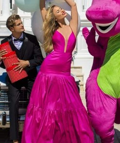 Formal Gowns Tarik Ediz - 50626 Plunging Bodice Backless Trumpet Gown