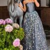 Tarik Ediz - 50628 Strapless Hologram Ballgown 1 Tarik Ediz - 50628 Strapless Hologram Ballgown