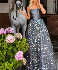 Tarik Ediz - 50628 Strapless Hologram Ballgown