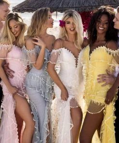 Formal Gowns Tarik Ediz - 50629 Drape Ruffle Net Tulle High Slit Prom Dress