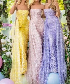 Tarik Ediz - 50644 Embellished Mermaid Gown With Detachable Overskirt