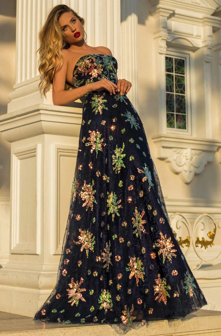 Tarik Ediz - 50645 Strapless Sweetheart Sequins Lace A-Line Gown Formal Gowns 3 Tarik Ediz - 50645 Strapless Sweetheart Sequins Lace A-Line Gown Formal Gowns