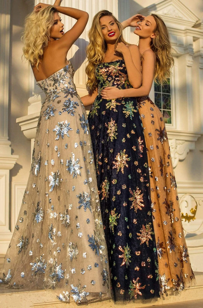 Tarik Ediz - 50645 Strapless Sweetheart Sequins Lace A-Line Gown Formal Gowns 5 Tarik Ediz - 50645 Strapless Sweetheart Sequins Lace A-Line Gown Formal Gowns