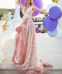 Formal Gowns Tarik Ediz - 50647 Sequined Lace Fringe A-Line Dress 11 Formal Gowns Tarik Ediz - 50647 Sequined Lace Fringe A-Line Dress