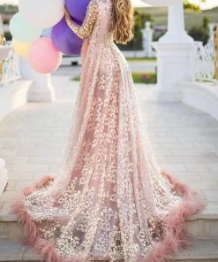 Formal Gowns Tarik Ediz - 50647 Sequined Lace Fringe A-Line Dress 8 Formal Gowns Tarik Ediz - 50647 Sequined Lace Fringe A-Line Dress