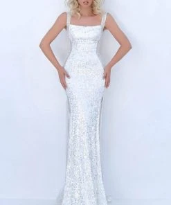 Tarik Ediz - 50655 Sequined Square Evening Dress Formal Gowns