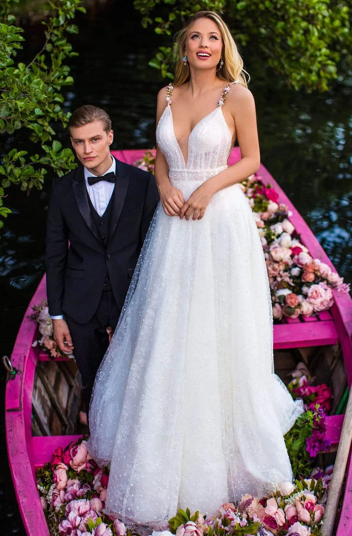 Tarik Ediz - 50659 Sexy V-Neck Beaded A-Line Dress 3 Tarik Ediz - 50659 Sexy V-Neck Beaded A-Line Dress