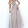 Formal Gowns Tarik Ediz - 50662 Beaded Illusion Plunge Stone-Studded Tulle Gown 2 Formal Gowns Tarik Ediz - 50662 Beaded Illusion Plunge Stone-Studded Tulle Gown
