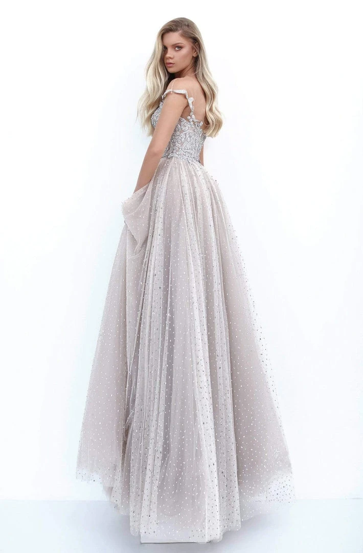 Formal Gowns Tarik Ediz - 50662 Beaded Illusion Plunge Stone-Studded Tulle Gown 4 Formal Gowns Tarik Ediz - 50662 Beaded Illusion Plunge Stone-Studded Tulle Gown