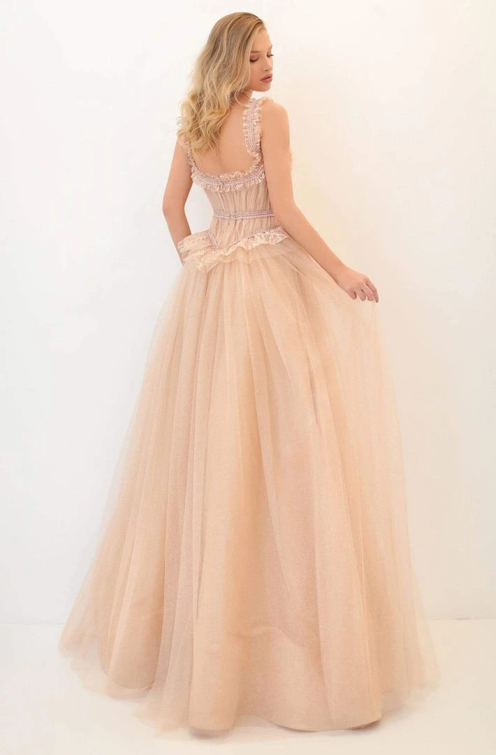 Tarik Ediz - 50664 Ruffled Lace Trimmed A-Line Gown 4 Tarik Ediz - 50664 Ruffled Lace Trimmed A-Line Gown