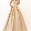 Tarik Ediz - 50665 Crisscross Straps V Neck Satin Ballgown Formal Gowns 2 Tarik Ediz - 50665 Crisscross Straps V Neck Satin Ballgown Formal Gowns