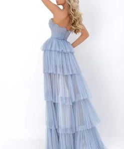 Tarik Ediz - 50674 Strapless Tiered High Low Dress