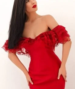 Tarik Ediz - 50693 Embellished Off-Shoulder Mermaid Dress