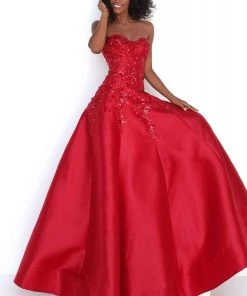 Tarik Ediz - 50695 Strapless Sweetheart Sequined Floral Gown