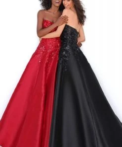 Tarik Ediz - 50695 Strapless Sweetheart Sequined Floral Gown