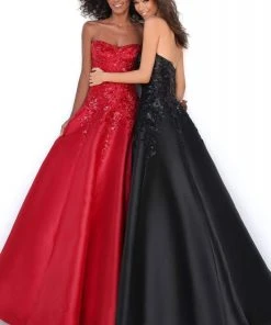 Tarik Ediz - 50695 Strapless Sweetheart Sequined Floral Gown