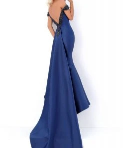 Formal Gowns Tarik Ediz - 50704 Embellished Off-Shoulder Mermaid Dress With Train