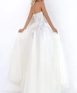 Tarik Ediz - 50714 Corset Boned Floral Appliqued Long Gown