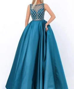 Tarik Ediz - 50726 Jeweled Lattice Illusion Bodice Ballgown