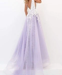 Tarik Ediz - 50732 Embellished Deep V-neck Dress With Overskirt Formal Gowns 11 Tarik Ediz - 50732 Embellished Deep V-neck Dress With Overskirt Formal Gowns