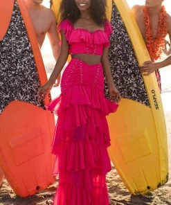 Tarik Ediz - 50737 Two-Piece Ruffle Trimmed Trumpet Gown Formal Gowns 10 Tarik Ediz - 50737 Two-Piece Ruffle Trimmed Trumpet Gown Formal Gowns