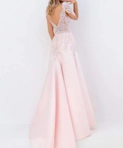 Tarik Ediz - 50746 Draped Short Sleeve Sequined Lace Trumpet Gown