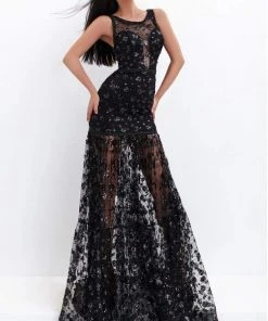 Formal Gowns Tarik Ediz - 50751 Embellished Scoop Trumpet Dress