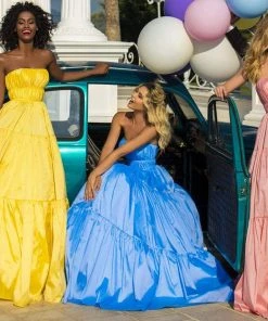 Tarik Ediz - 50758 Strapless Ruched Long A-line Dress