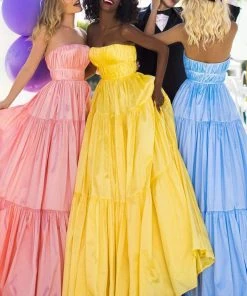 Tarik Ediz - 50758 Strapless Ruched Long A-line Dress