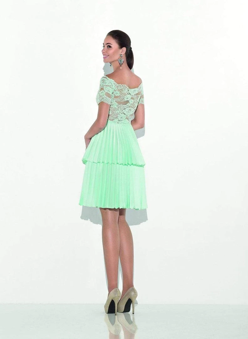 Tarik Ediz - 90469 Scalloped Illusion Lace Pleated Dress 4 Tarik Ediz - 90469 Scalloped Illusion Lace Pleated Dress