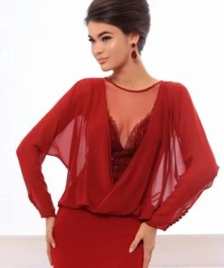 Tarik Ediz - 93304 Beaded Illusion Neckline Sheath Gown 9 Tarik Ediz - 93304 Beaded Illusion Neckline Sheath Gown