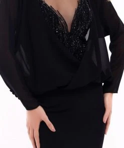 Tarik Ediz - 93304 Beaded Illusion Neckline Sheath Gown 8 Tarik Ediz - 93304 Beaded Illusion Neckline Sheath Gown