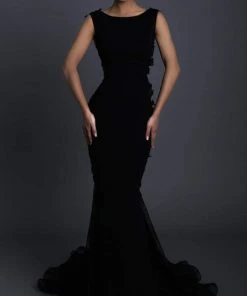 Tarik Ediz - 93600 Floral Lace Bateau Mermaid Dress Formal Gowns